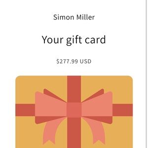 Simon Miller Gift Card $277.99